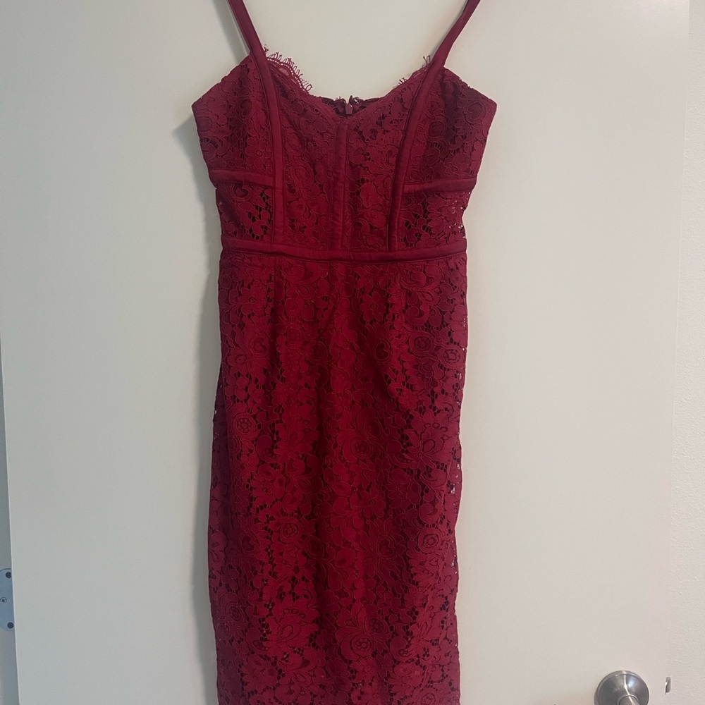 Express Red Sheath Mini Dress Spaghetti Strap